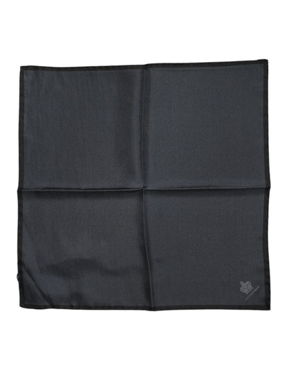 Dolce &amp; Gabbana Dark Gray DG Crown Silk Square Foulard Scarf