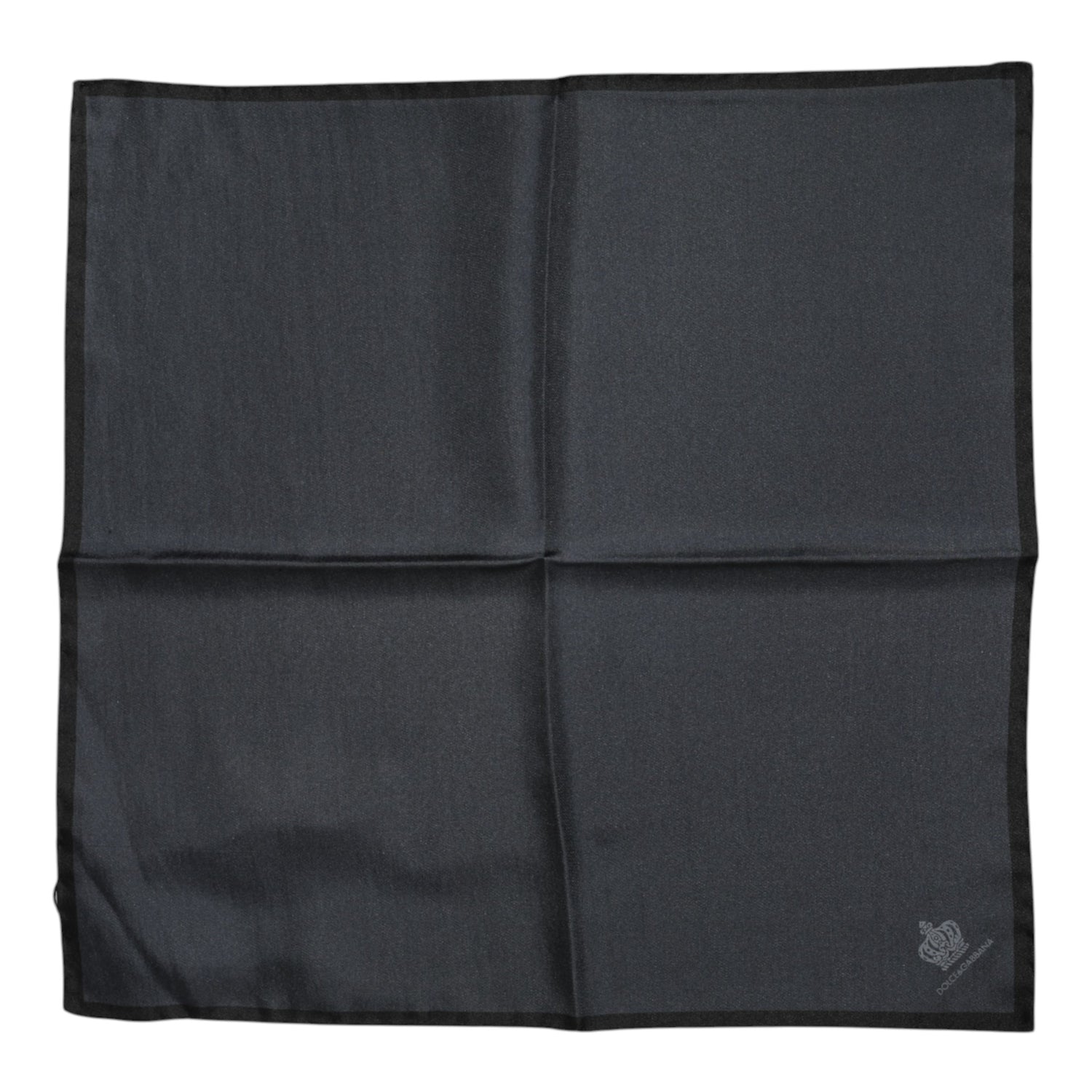 Dolce &amp; Gabbana Dark Gray DG Crown Silk Square Foulard Scarf