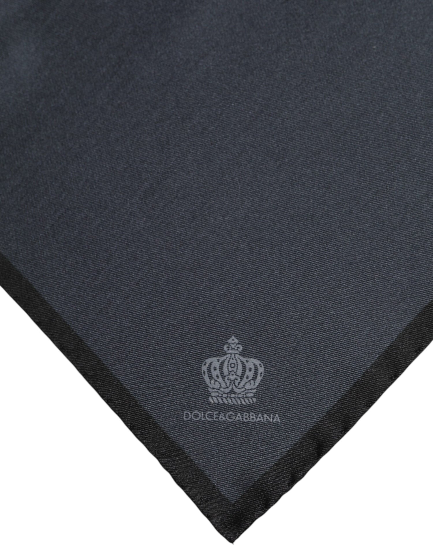 Dolce &amp; Gabbana Dark Gray DG Crown Silk Square Foulard Scarf