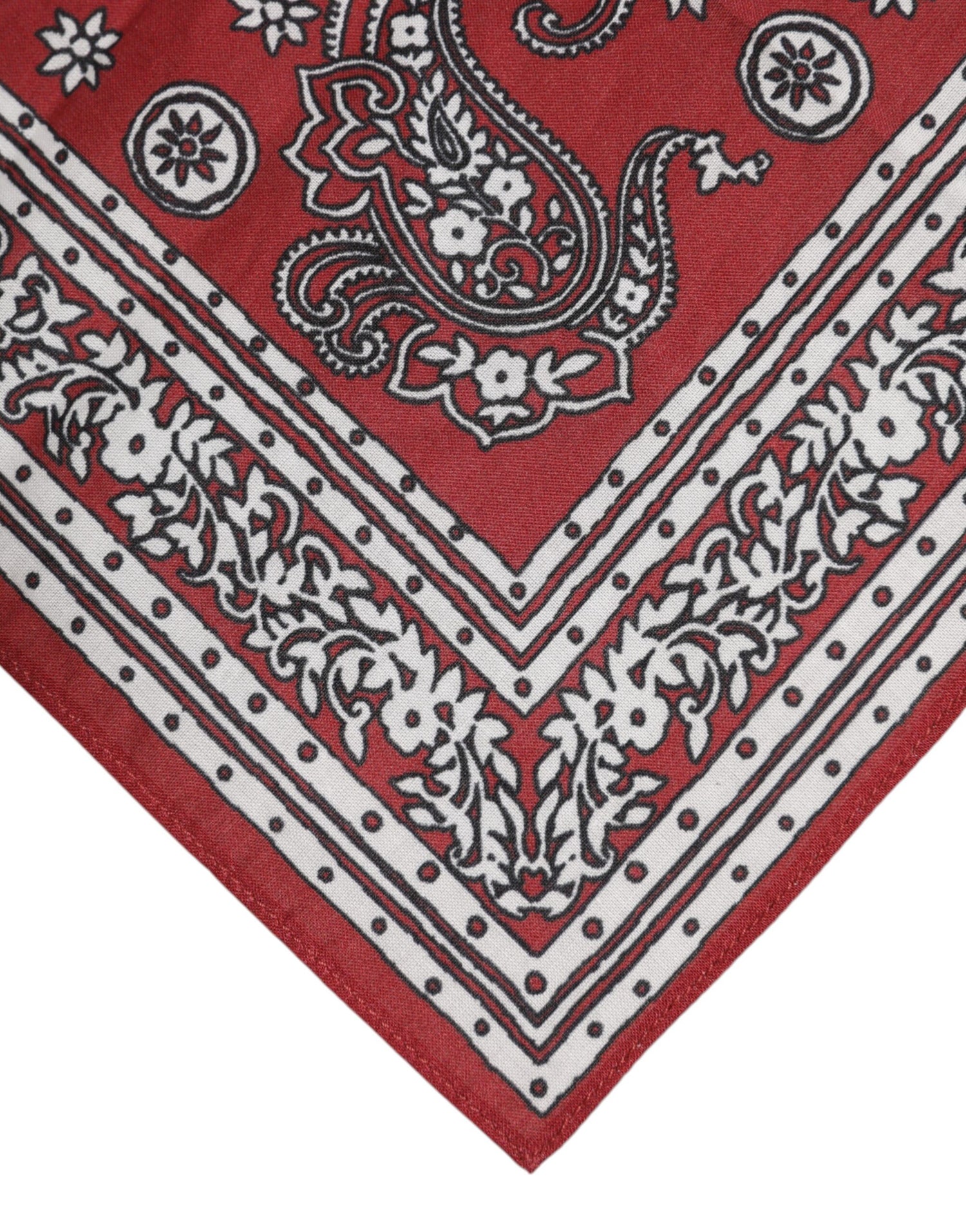 Dolce &amp; Gabbana Red Floral Cotton Square Foulard Scarf