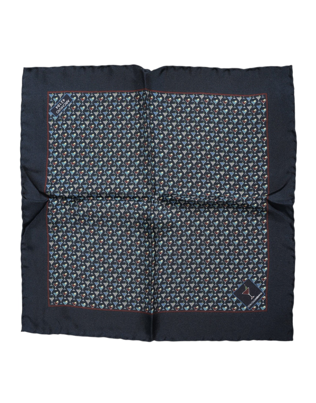 Dolce &amp; Gabbana Blue Cocktail Silk Square Foulard Scarf
