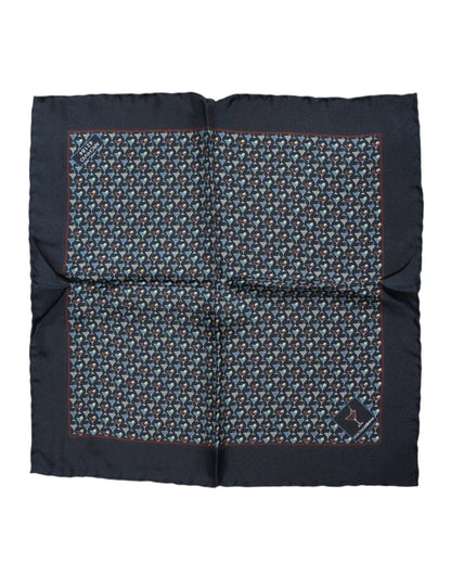 Dolce &amp; Gabbana Blue Cocktail Silk Square Foulard Scarf