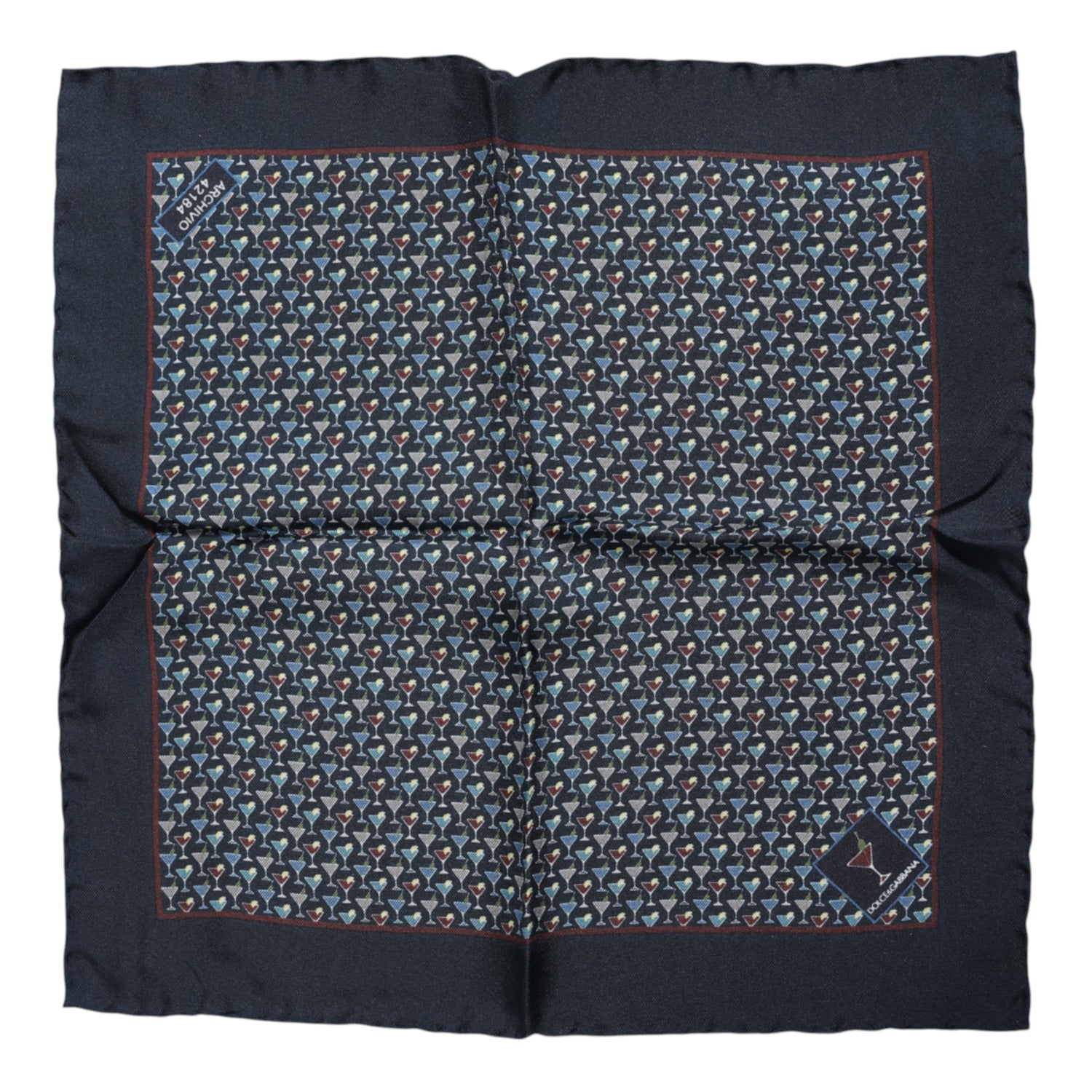 Dolce &amp; Gabbana Blue Cocktail Silk Square Foulard Scarf