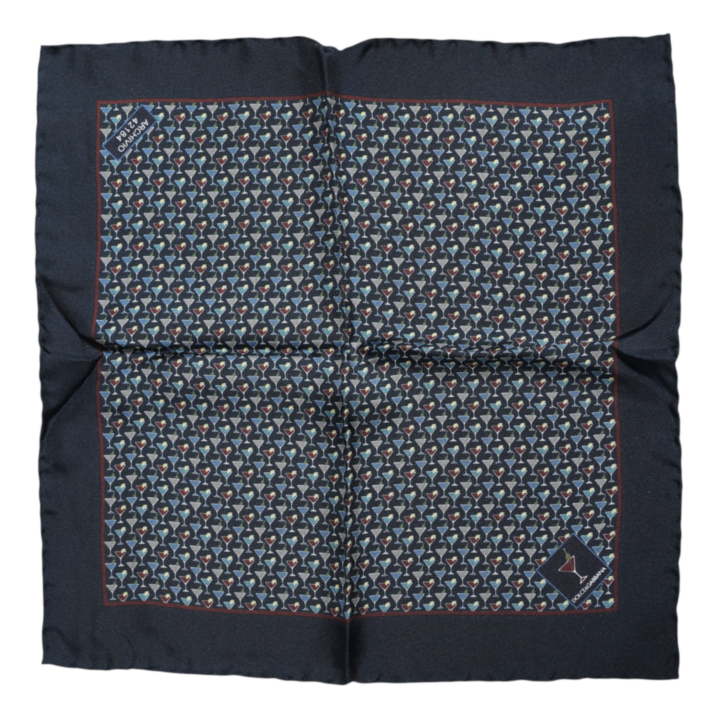 Dolce &amp; Gabbana Blue Cocktail Silk Square Foulard Scarf