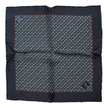Dolce &amp; Gabbana Blue Cocktail Silk Square Foulard Scarf