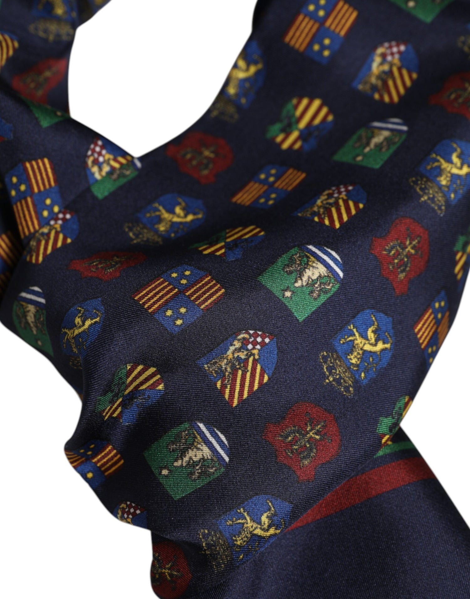 Dolce &amp; Gabbana Blue Silk Printed Fringes Foulard Scarf