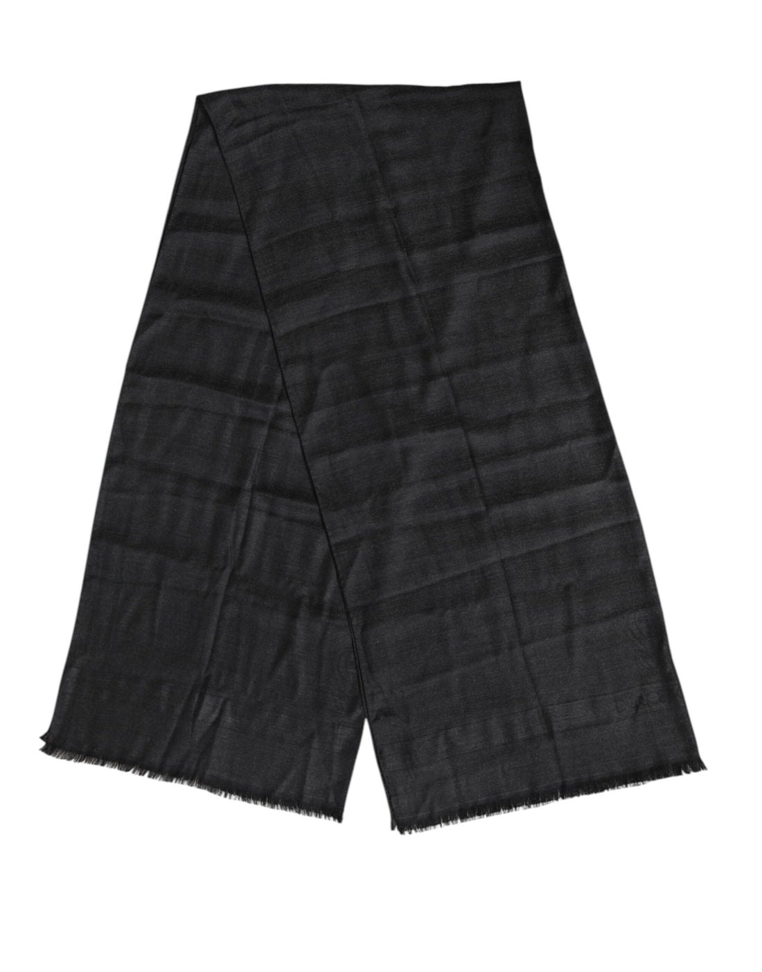 Dolce &amp; Gabbana Dark Gray Cashmere Fringes Neck Warmer Scarf