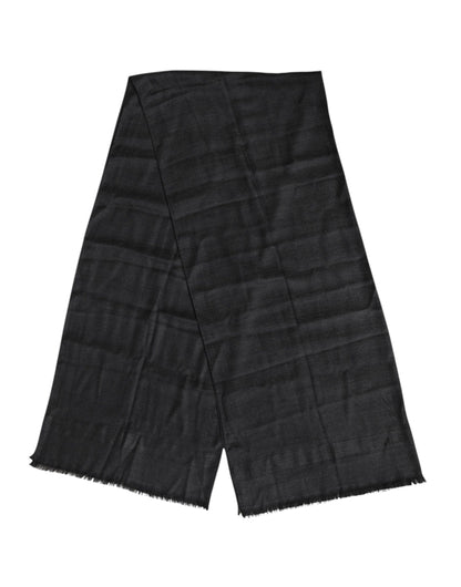 Dolce &amp; Gabbana Dark Gray Cashmere Fringes Neck Warmer Scarf