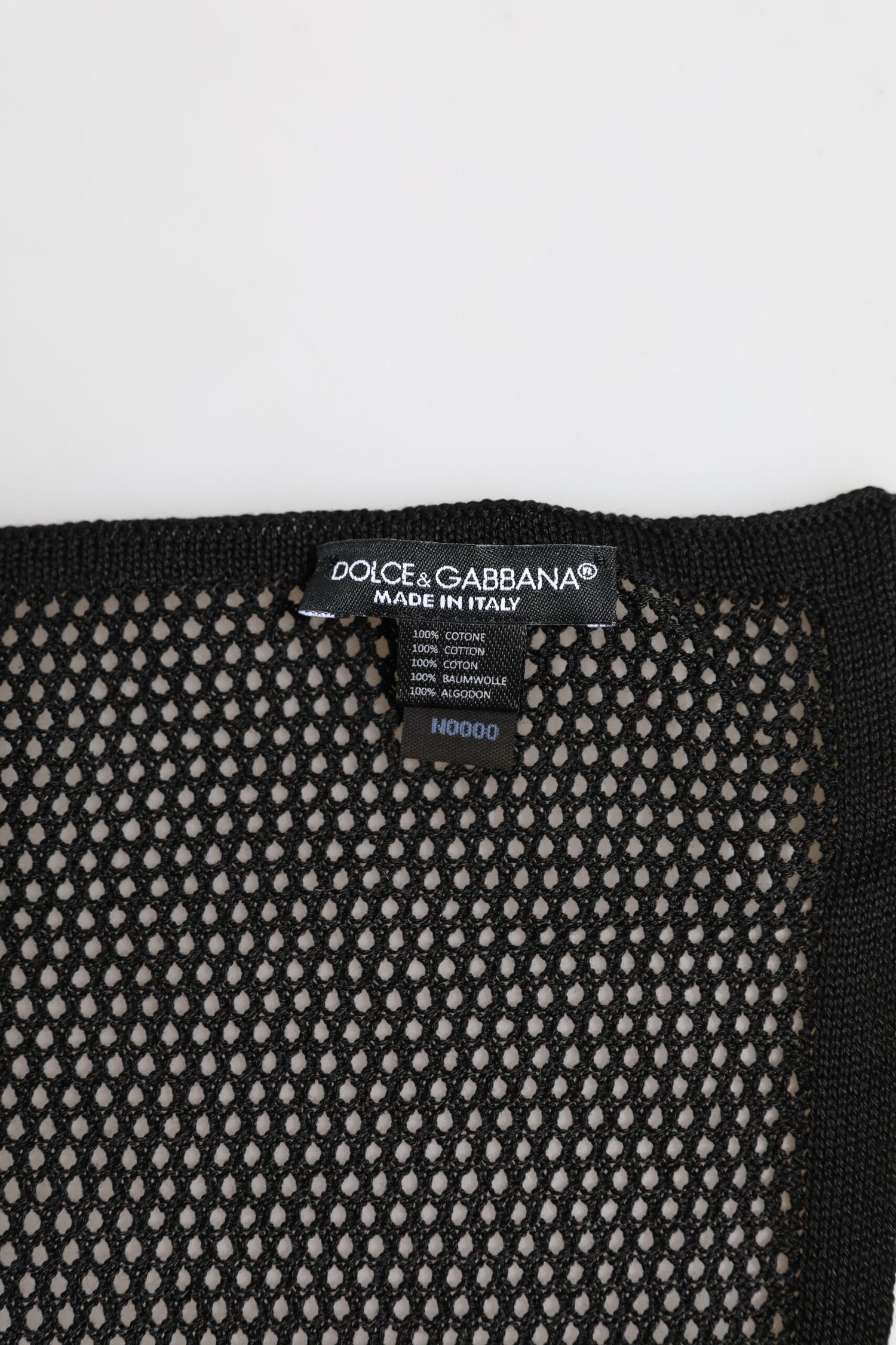 Dolce &amp;amp; Gabbana Svart Mönstrad Fyrkantig Foulard Halsduk i Bomull
