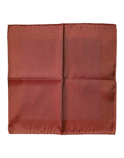 Dolce &amp; Gabbana Orange Silk Square Men Foulard Scarf