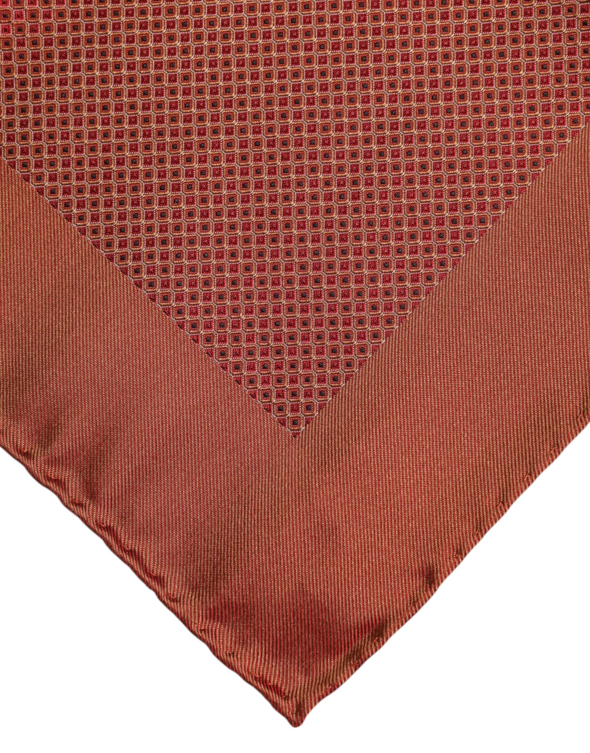 Dolce &amp; Gabbana Orange Silk Square Men Foulard Scarf