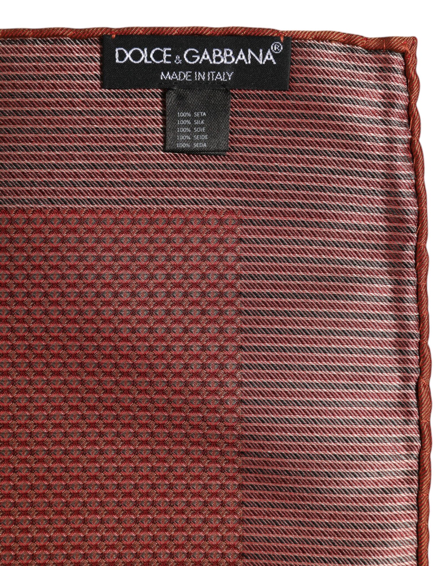 Dolce &amp; Gabbana Orange Silk Square Men Foulard Scarf