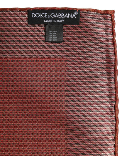 Dolce &amp; Gabbana Orange Silk Square Men Foulard Scarf
