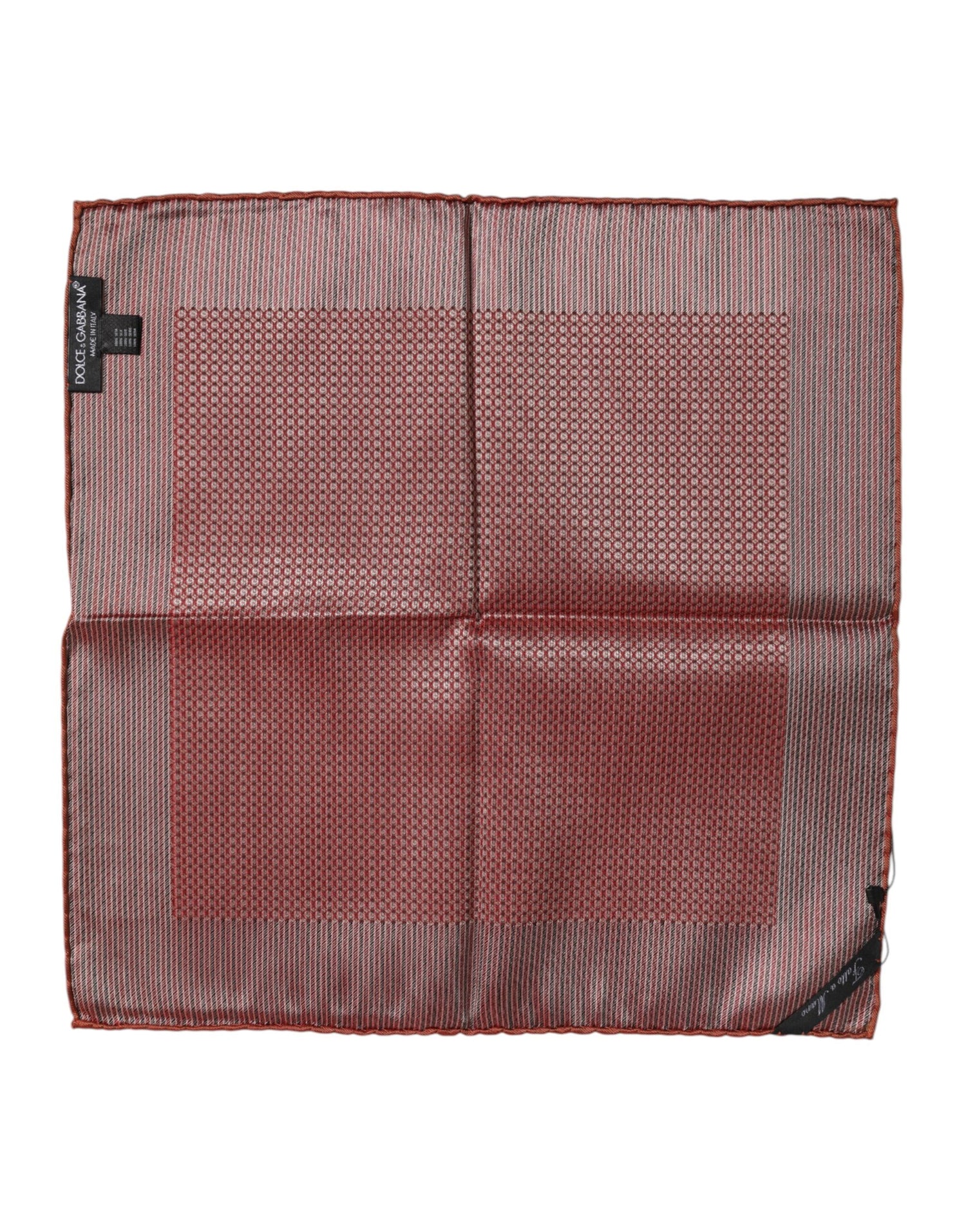 Dolce &amp; Gabbana Orange Silk Square Men Foulard Scarf
