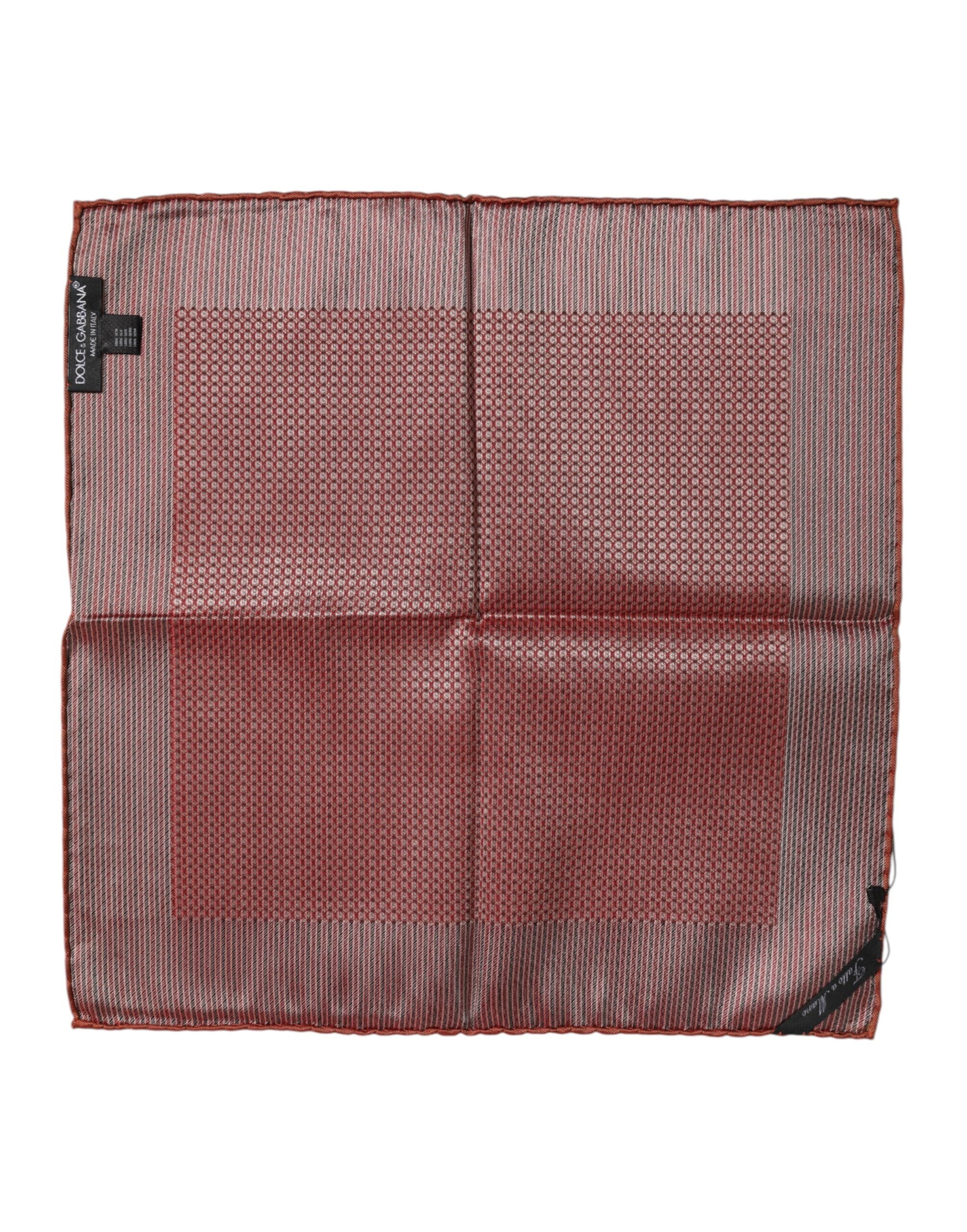 Dolce &amp; Gabbana Orange Silk Square Men Foulard Scarf