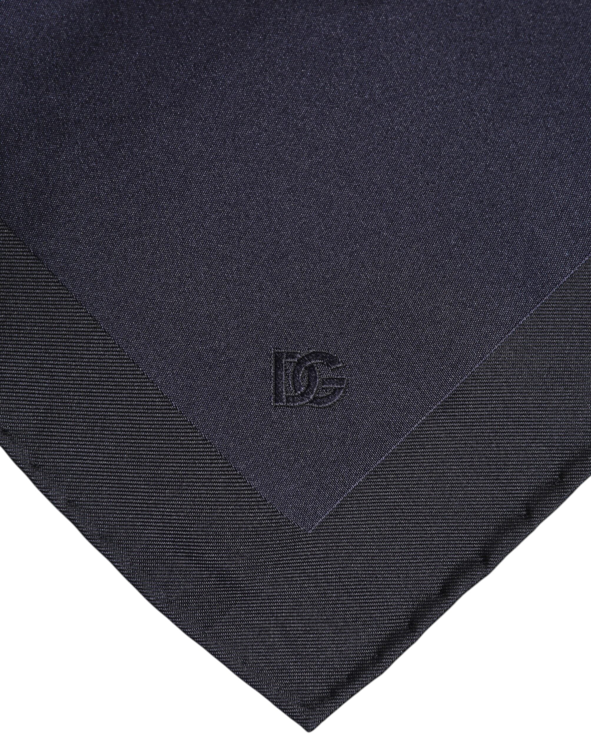 Dolce &amp; Gabbana Dark Blue Silk Square Men Foulard Scarf