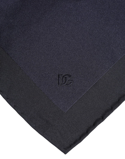 Dolce &amp; Gabbana Dark Blue Silk Square Men Foulard Scarf