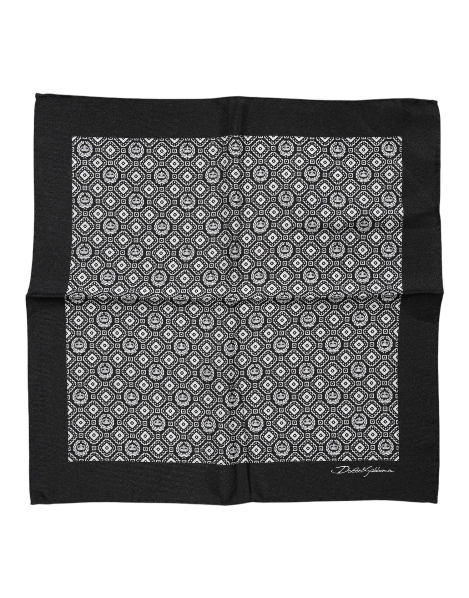 Dolce &amp;amp; Gabbana Svartvit Mönstrad Fyrkantig Foulard Halsduk
