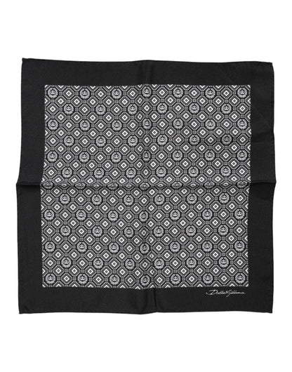 Dolce &amp;amp; Gabbana Svartvit Mönstrad Fyrkantig Foulard Halsduk