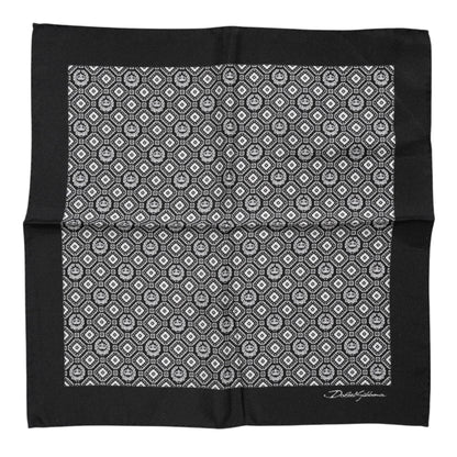 Dolce &amp;amp; Gabbana Svartvit Mönstrad Fyrkantig Foulard Halsduk