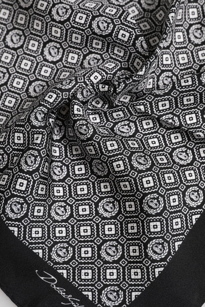 Dolce &amp;amp; Gabbana Svartvit Mönstrad Fyrkantig Foulard Halsduk