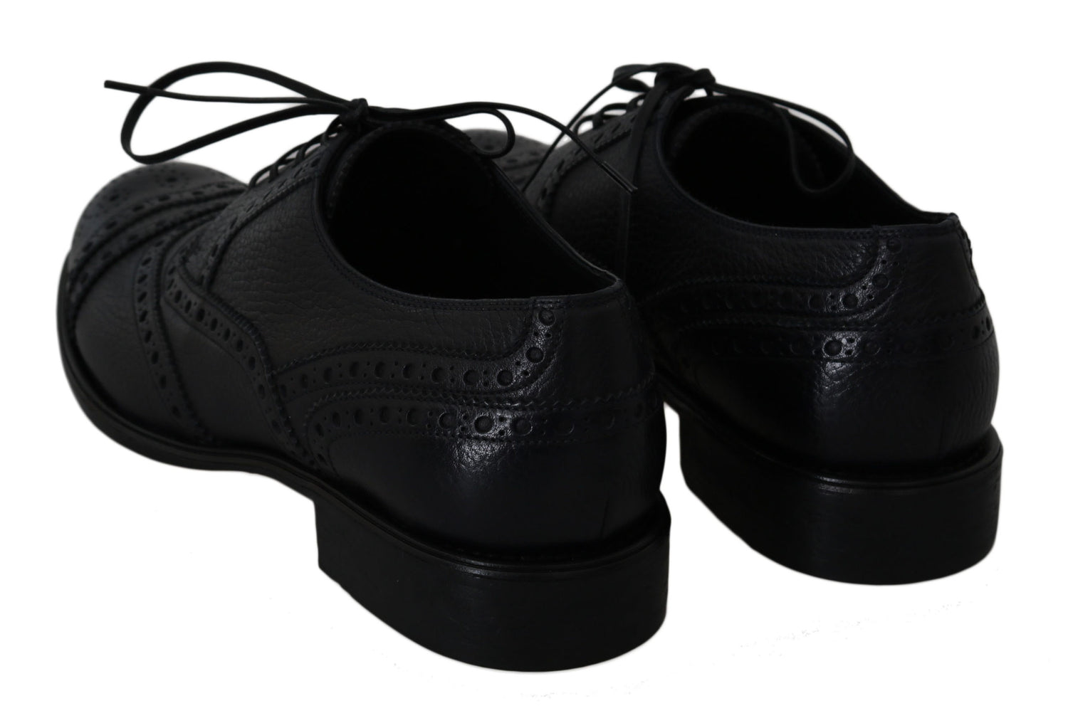 Dolce &amp; Gabbana Blue Leather Wingtip Oxford Dress  Shoes