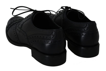 Dolce &amp; Gabbana Blue Leather Wingtip Oxford Dress  Shoes