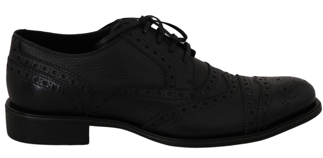 Dolce &amp;amp; Gabbana Blå Läder Wingtip Oxford Finskor