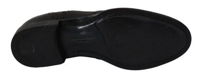 Dolce &amp; Gabbana Blue Leather Wingtip Oxford Dress  Shoes