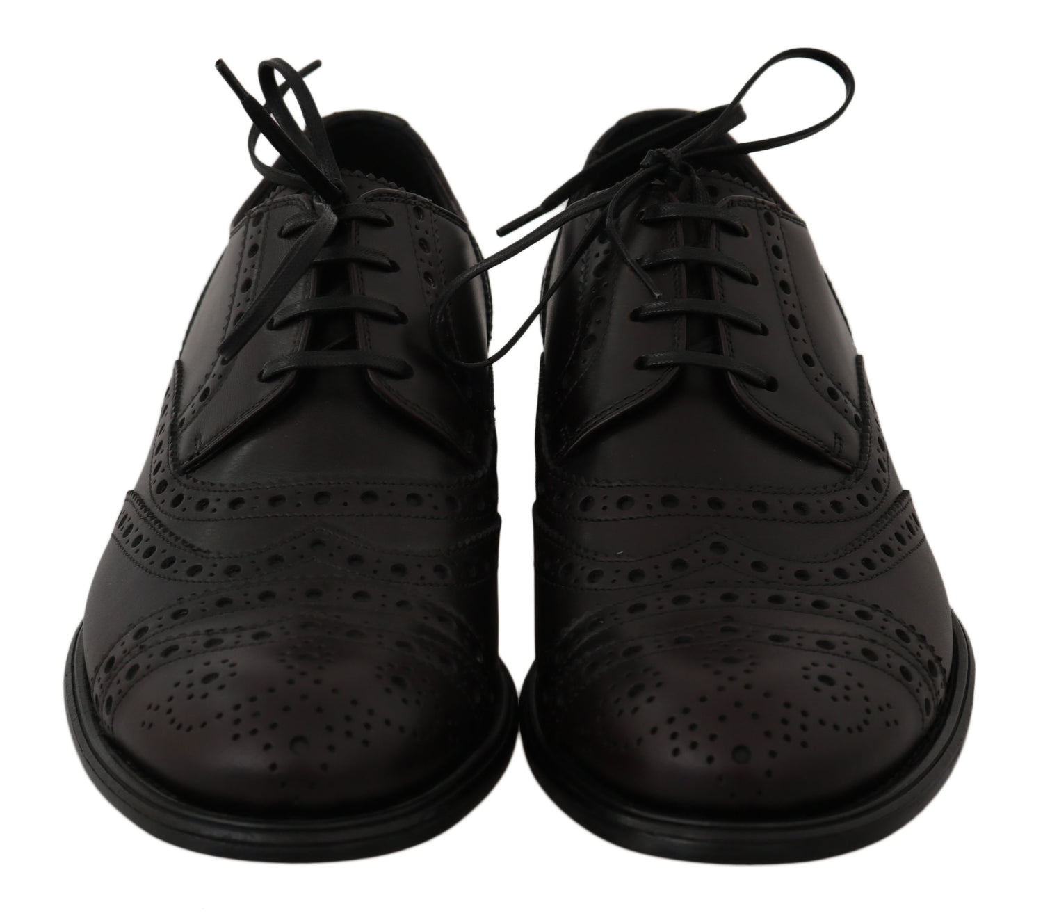 Dolce &amp; Gabbana Black Leather Wingtip Oxford Dress  Shoes
