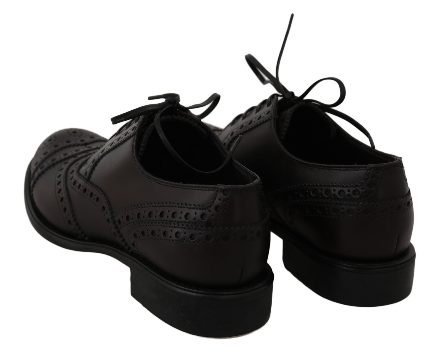 Dolce &amp; Gabbana Black Leather Wingtip Oxford Dress  Shoes