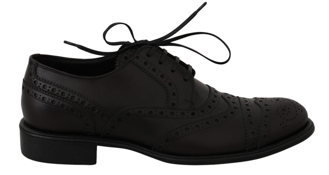 Dolce &amp;amp; Gabbana Svarta Läder Wingtip Oxford Finskor
