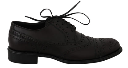 Dolce &amp; Gabbana Black Leather Wingtip Oxford Dress  Shoes