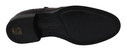 Dolce &amp; Gabbana Black Leather Wingtip Oxford Dress  Shoes