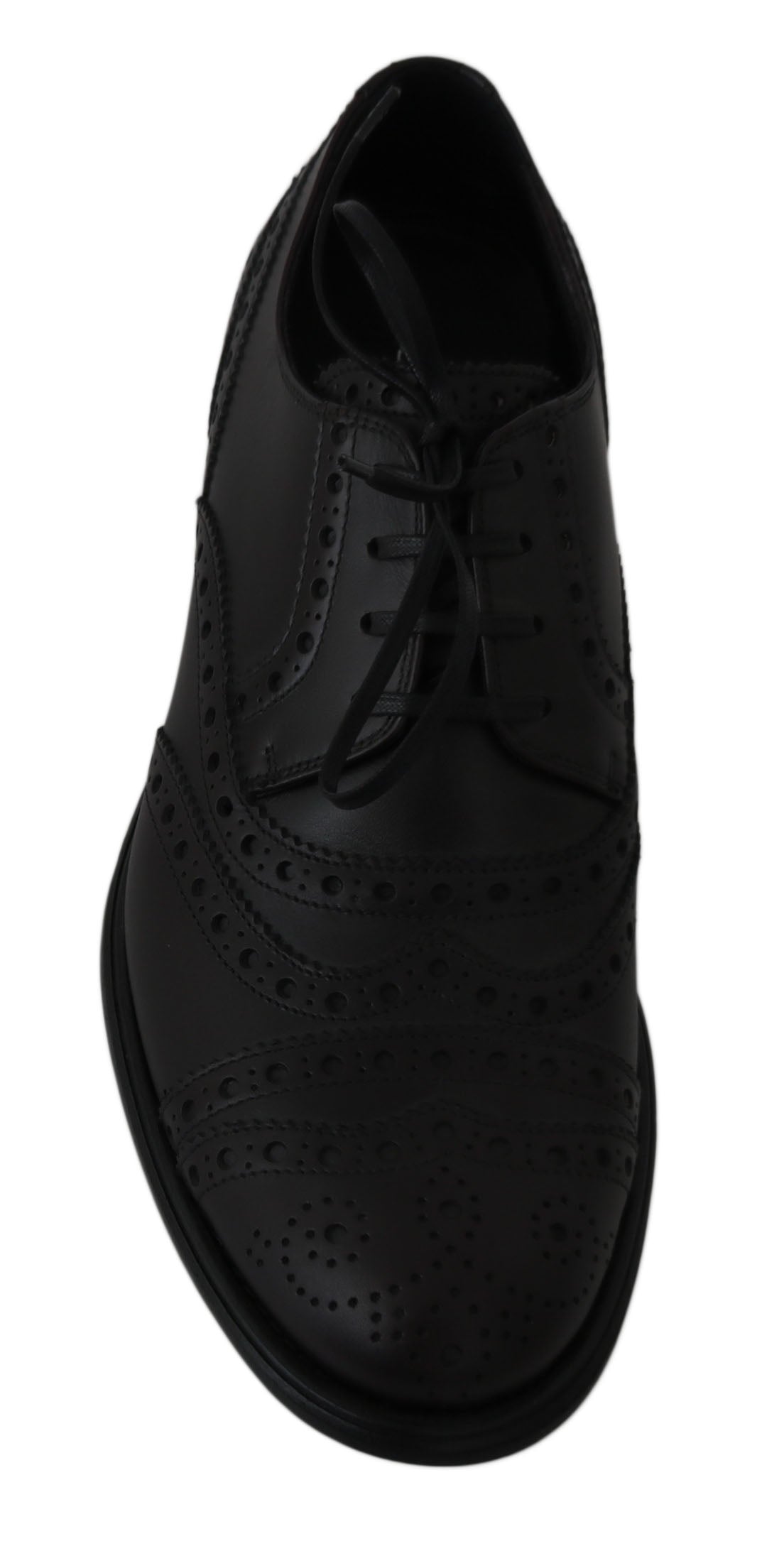 Dolce &amp; Gabbana Black Leather Wingtip Oxford Dress  Shoes