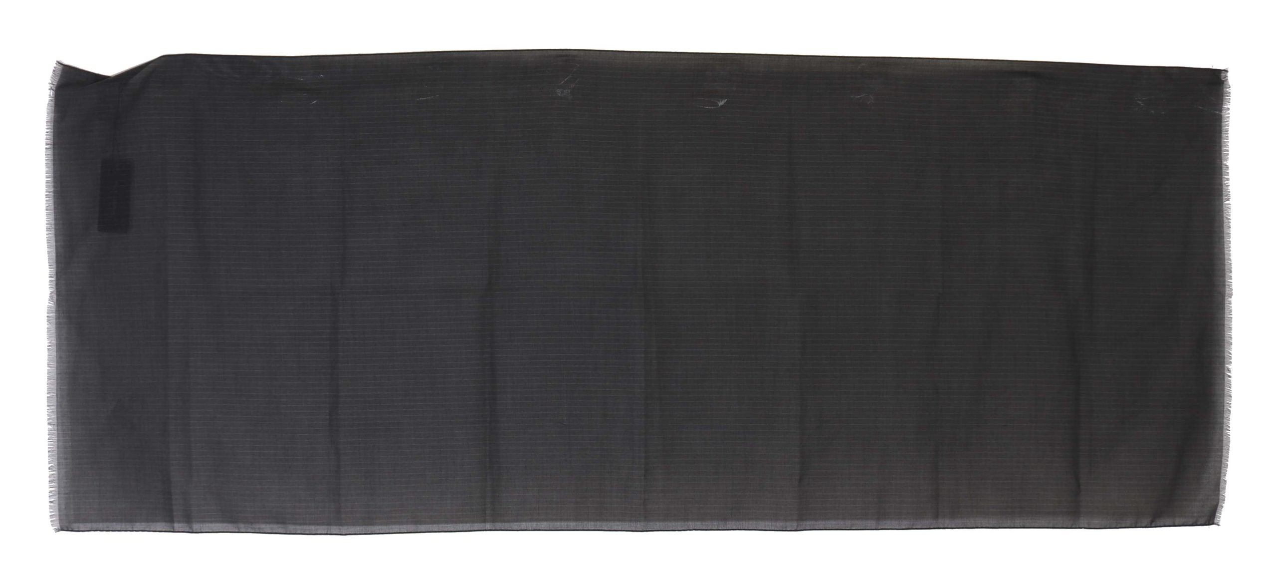 Dolce &amp; Gabbana Gray 100% Wool Striped Pattern Wrap Scarf