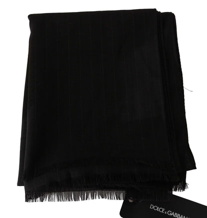 Dolce &amp;amp; Gabbana Brun Randig Omlotthalsduk i Virgin Wool