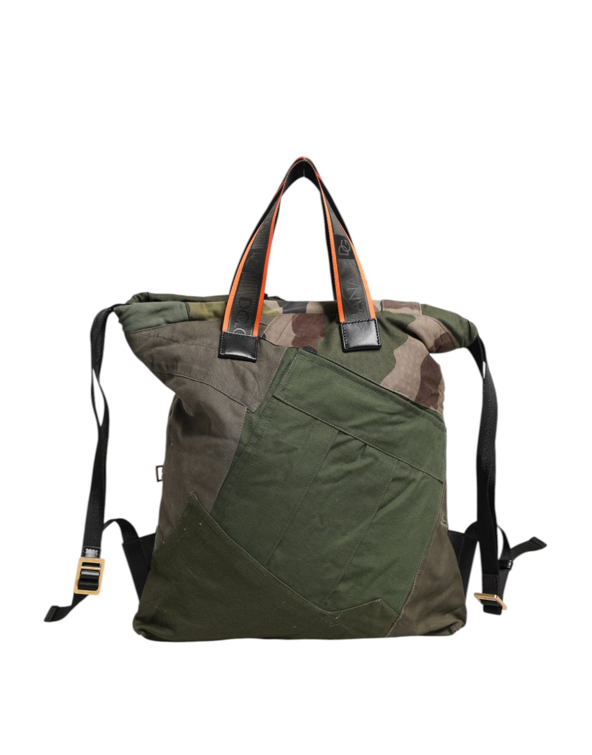 Dolce &amp; Gabbana Military Green Patchwork Rucksack Backpack Bag