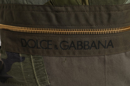 Dolce &amp; Gabbana Military Green Patchwork Rucksack Backpack Bag