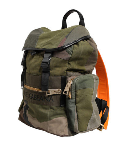 Dolce &amp; Gabbana Military Green Patchwork Rucksack Backpack Bag