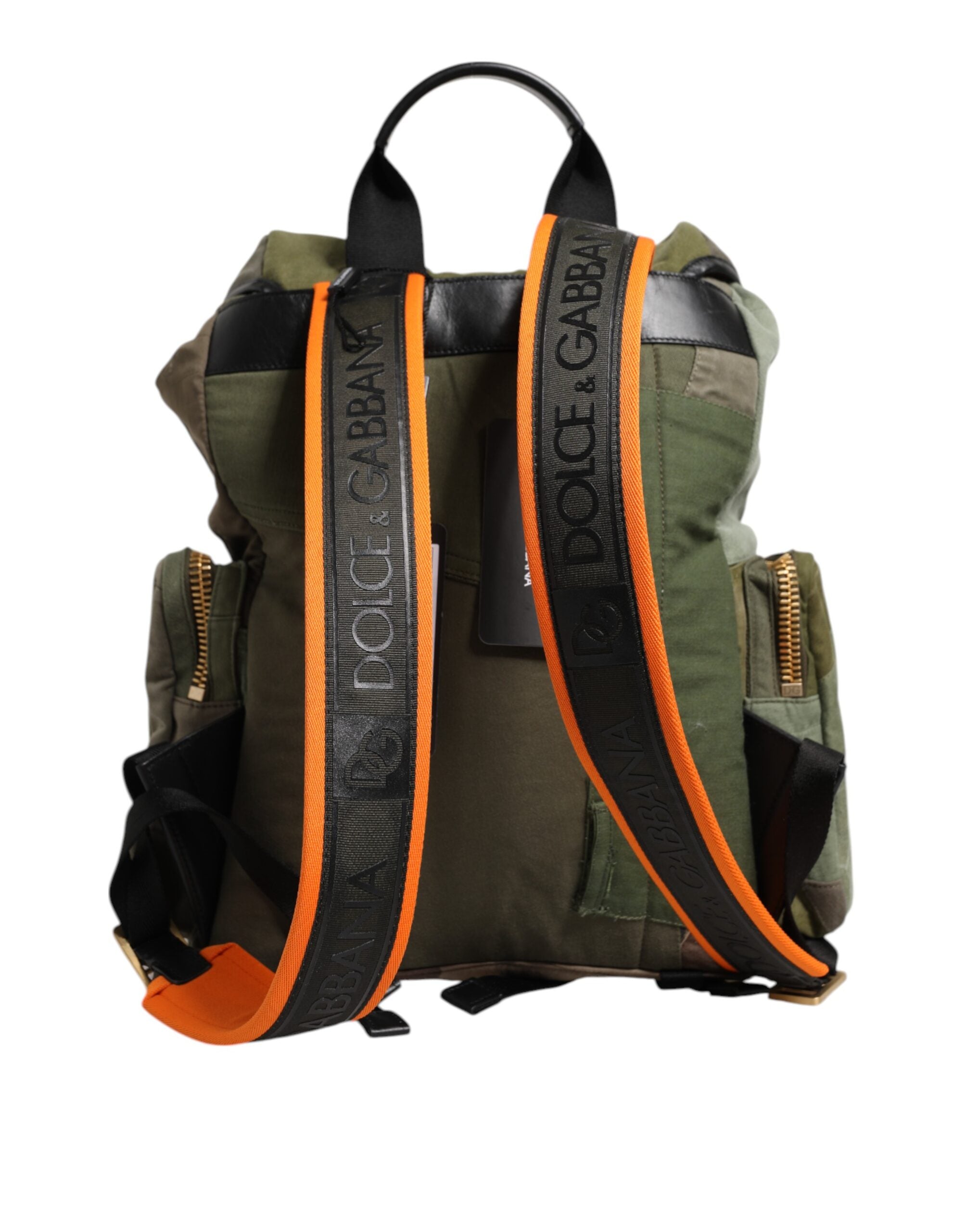 Dolce &amp; Gabbana Military Green Patchwork Rucksack Backpack Bag