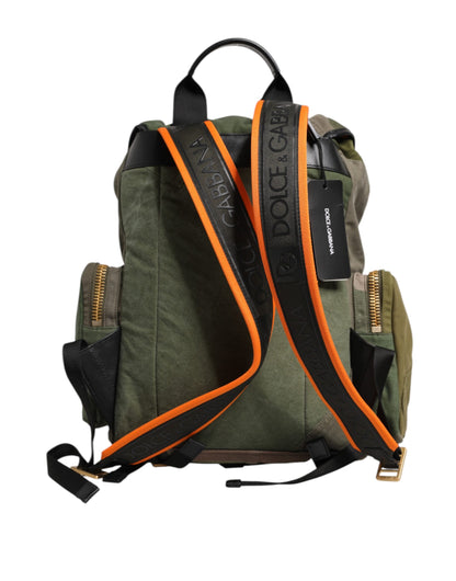 Dolce &amp; Gabbana Military Green Patchwork Rucksack Backpack Bag