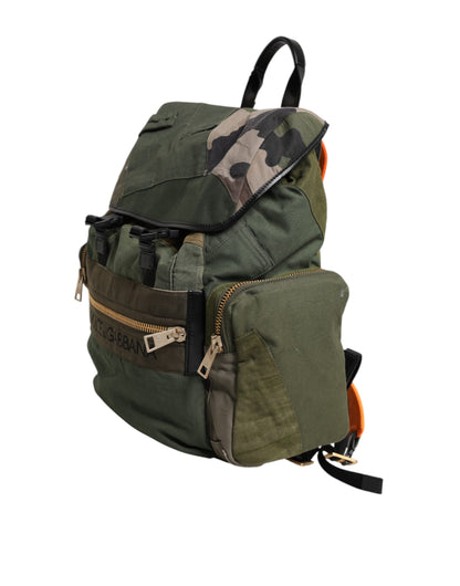 Dolce &amp; Gabbana Military Green Patchwork Rucksack Backpack Bag