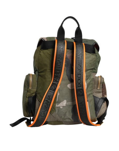 Dolce &amp; Gabbana Military Green Patchwork Rucksack Backpack Bag