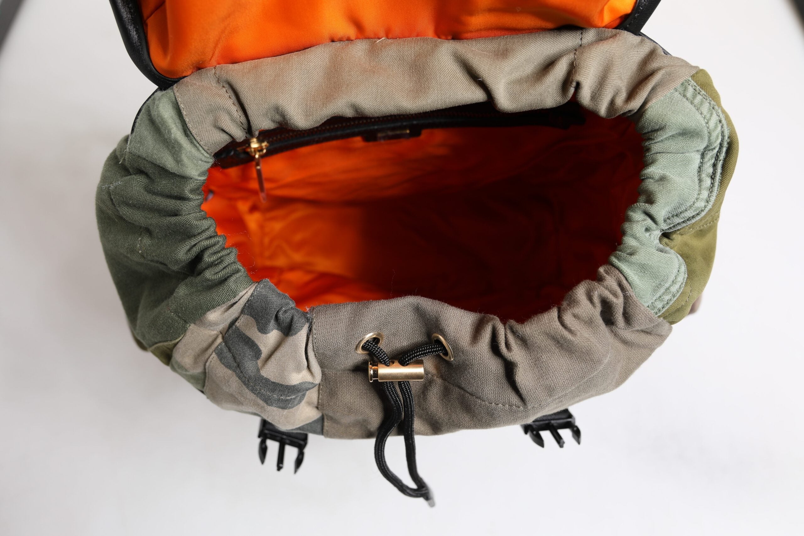 Dolce &amp; Gabbana Military Green Patchwork Rucksack Backpack Bag
