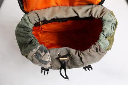 Dolce &amp; Gabbana Military Green Patchwork Rucksack Backpack Bag
