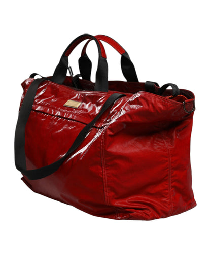 Dolce &amp; Gabbana Red Nylon Hand Shoulder Duffel Travel Bag