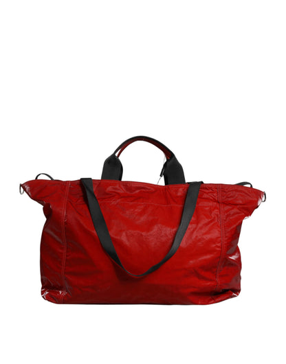 Dolce &amp; Gabbana Red Nylon Hand Shoulder Duffel Travel Bag