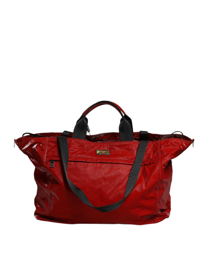 Dolce &amp; Gabbana Red Nylon Hand Shoulder Duffel Travel Bag