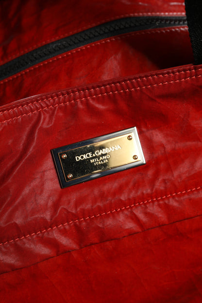 Dolce &amp; Gabbana Red Nylon Hand Shoulder Duffel Travel Bag